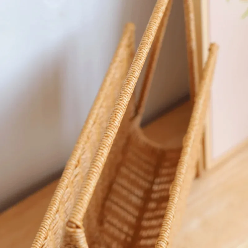 Kens Creative Vine Weaving Homestay Coffee Shop Magazine Rack Sample Home Living Room Book And Newspaper Storage Basket