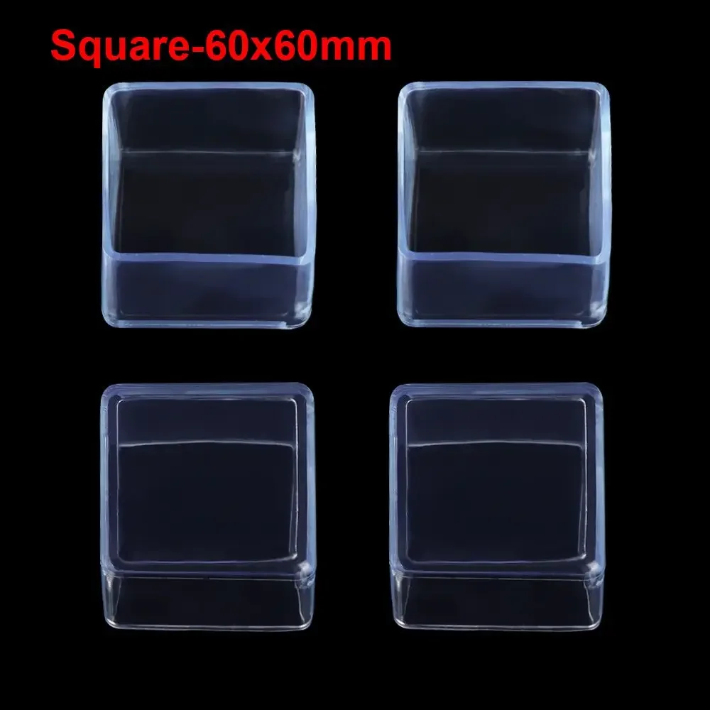Set of 4 Rubber Chair Leg Protectors - Floor Safeguarding Pads and Dust Covers