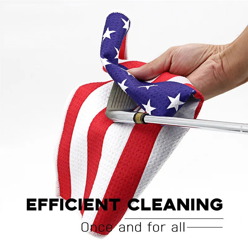 Golf Towel Club Brush And Fine Fiber Sports Towel Good Water Absorption Magnetic Button Cleaning Brush