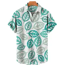 

Hawaiian Leaves pattern printing Shirt Street Trend Loose Short Sleeve Tees Tops Fashion Comfortable Unisex New Oversized Shirt