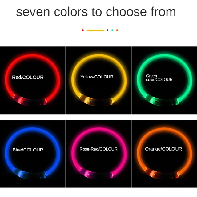 Usb Charge Luminous Collar Luminous Pet Collar Led Dog Collar Pet Accessories Collar Perro Ошейник Для Собак светящийся ошейник 5