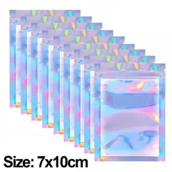 Holographic Resealable Gift and Storage Pouches - Set of 50/10, Ideal for Candy, Jewelry, and More (7x10cm)