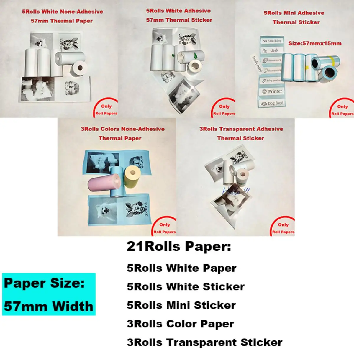21Rolls Mix Paper