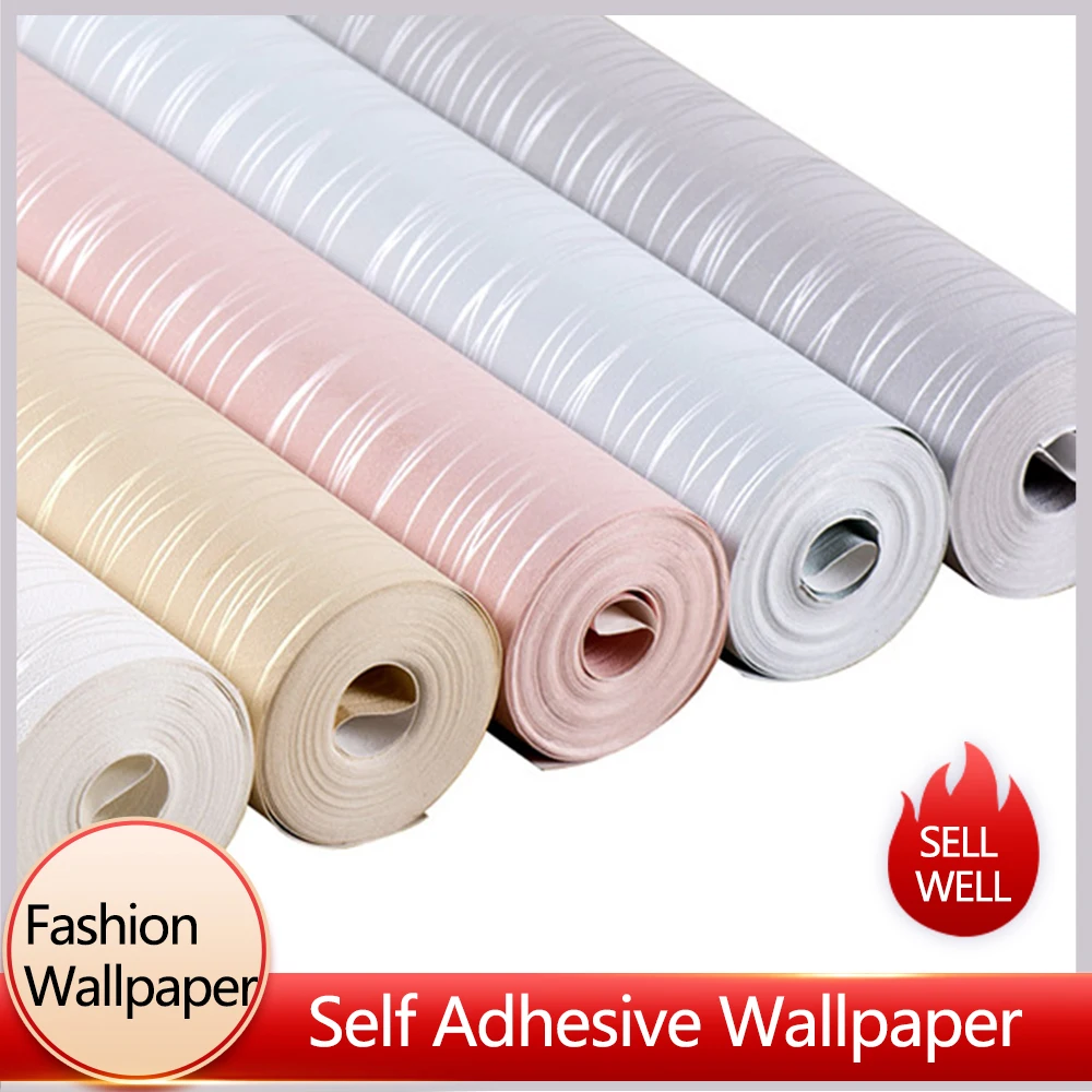 Self Adhesive Non-woven Wallpaper Modern Minimalist Vertical Stripe Pattern Wall Paper Home Decoration wallpaper