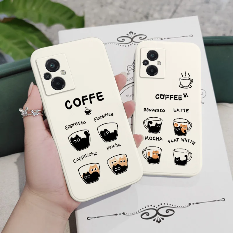 Coffee Cute Cat Silicone Phone Case - Adorable Design Cover