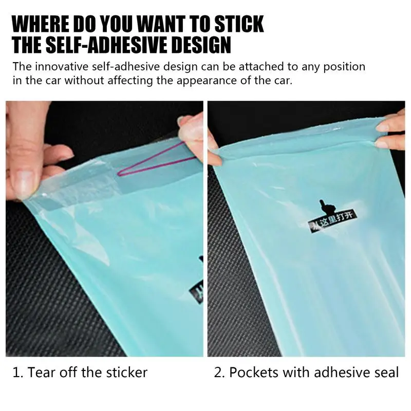 Car Hanging Sticky Trash Bags 50 Pcs Disposable Trash Bag Multiuse Car Biodegradable Rubbish Holder For Vehicle kitchen