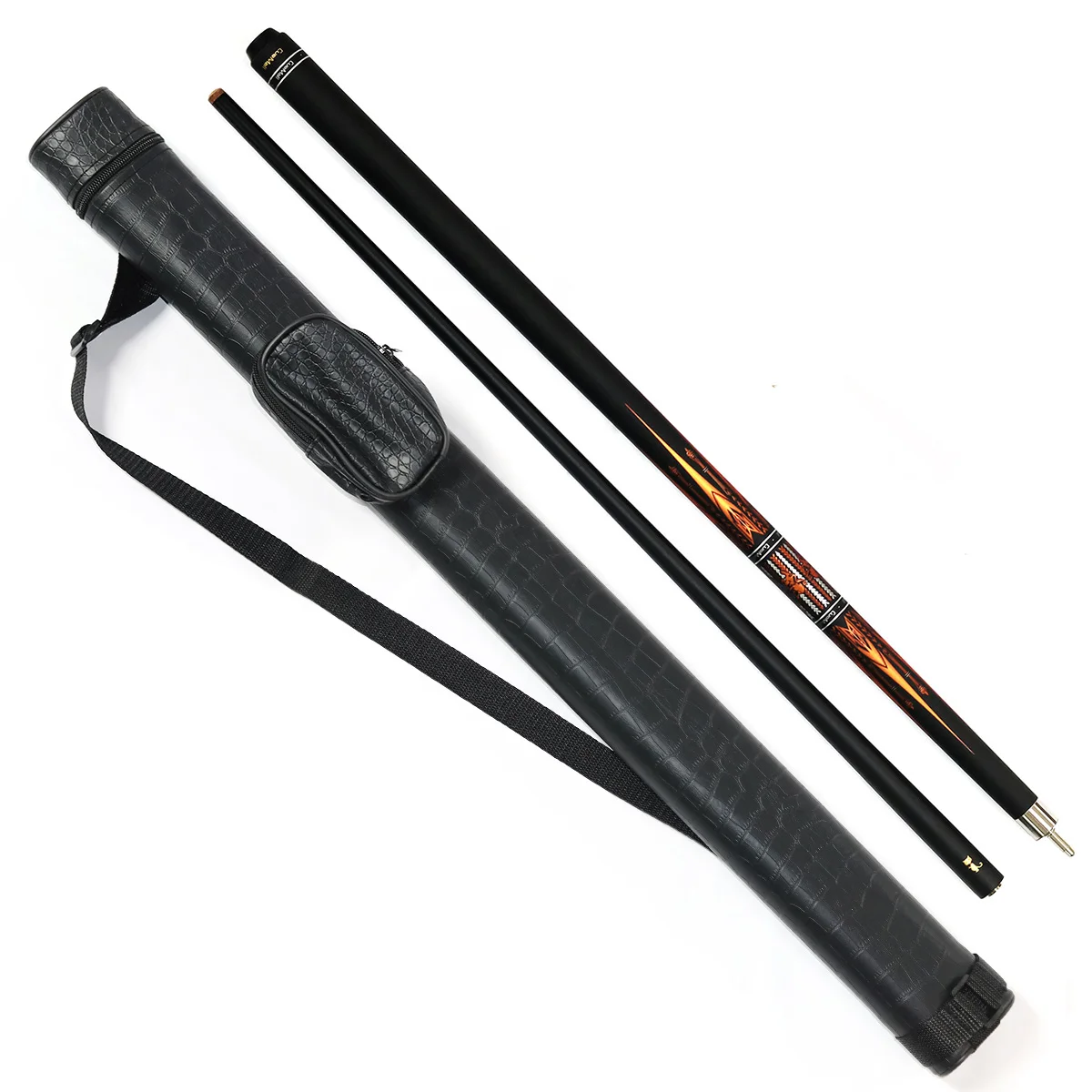 Economical Billiard Pool Christmas Gift Set 57 " 1/2 Uni-lock Joint Carbon forelimb Pool Cue 2 hole Cue Bag