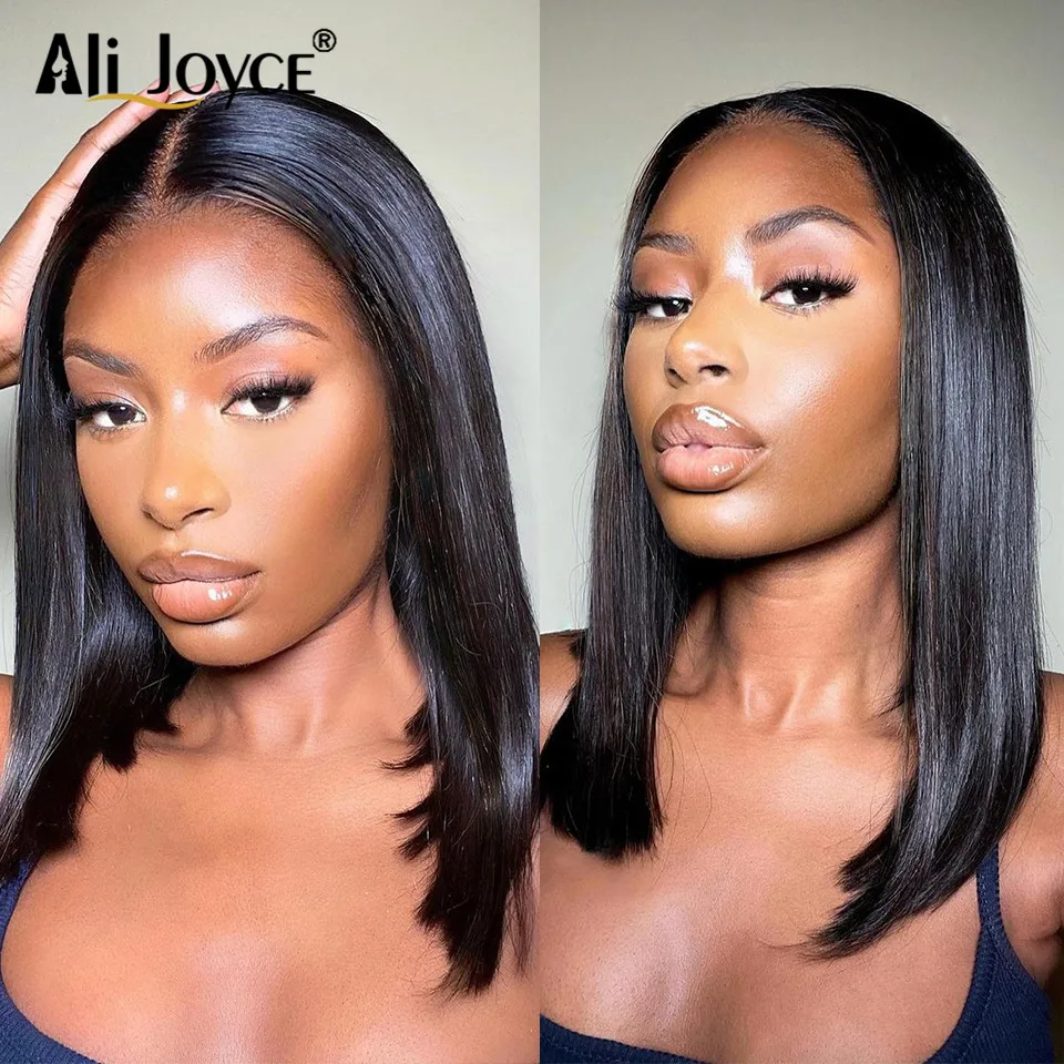 

Human Hair Bob Wigs For Women 13x4 Straight Lace Front Wig Natural Color Straight Glueless Wigs Human Hair Preplucked Density180