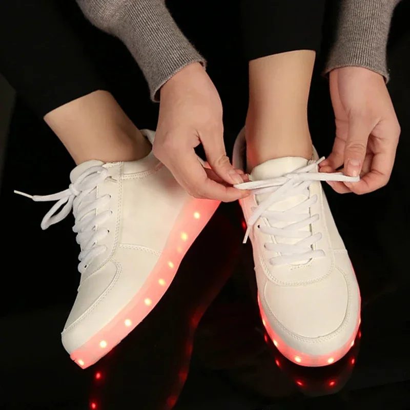 Maogu 2024 Adult Unisex Womens Mens Kid Luminous Sneakers Glowing USB Charge Boys LED Colorful Light-up Shoes Girls Footwear - Image 4