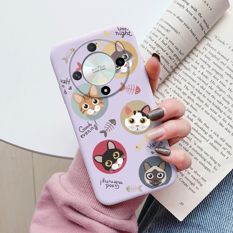 Cute Cat Silicone Soft Back Case with Lovely Cartoon Design