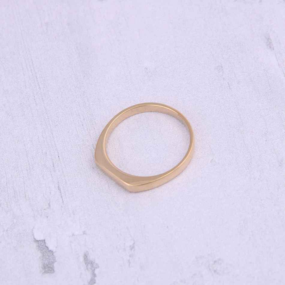 18K Vergoldeter Paarring: Stilvoller & Minimalistischer Edelstahlring mit Poliertem Geometrischem Horizontalen Stabdesign – Detail 10