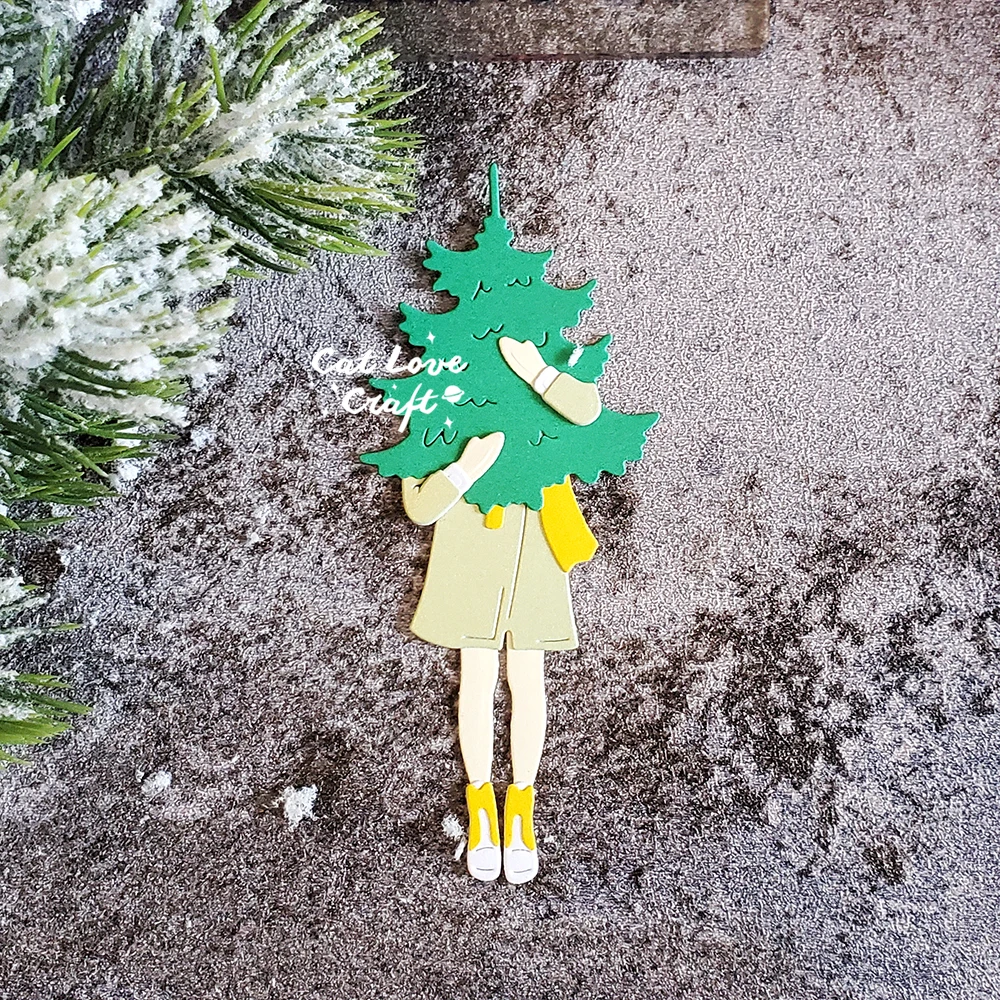 Catlove Gift Christmas tree Boy Girl Metal Cutting Dies Scrapbooking Stencil Die Cuts Card Making DIY Craft Embossing New Dies