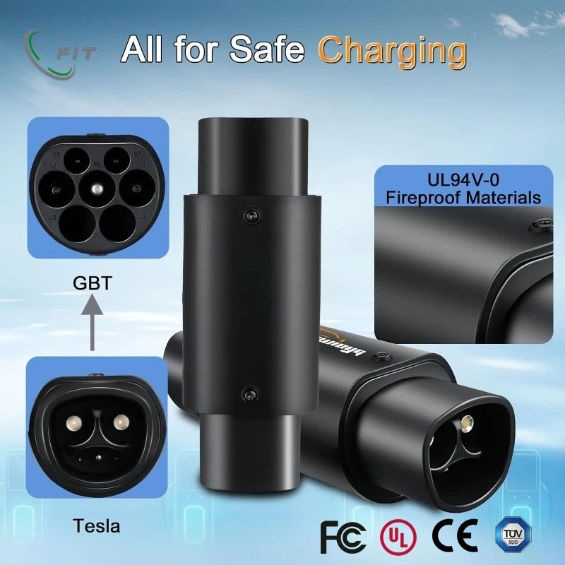 

FIT Tesla to GB/T Adapter EV Charging Adapter Compatible with Tesla Destination Charger, Mobile Connector, Wall Connector