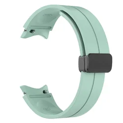 Magnetic Silicone Strap with No - Gap Design - Original Bracelet Band - Samsung Watch6 Serie (Emerald green)