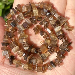 Natural Gemstone Chip Beads for DIY Jewelry and Accessories (Brown cat eye)