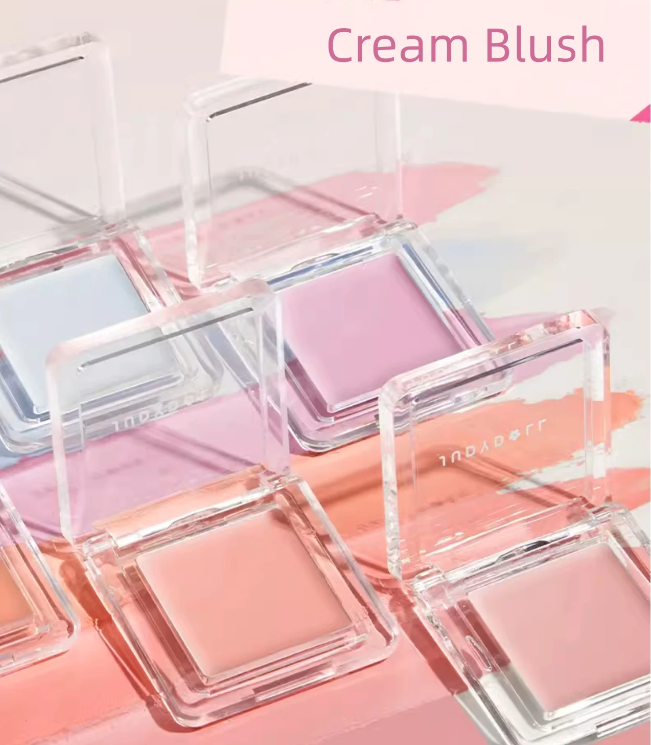 Judydoll Single Blush Portable Silky Cream Multipurpose Blusher Eyeshadow Nude Apricot Roasted Natural Brighten Skin Tone Makeup 5