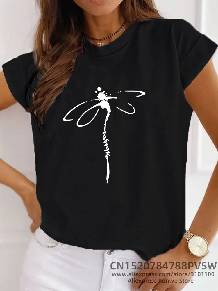 Frauen Motiv Libellule Libelle Lustige Print T-shirt Mädchen Täglich Y2K Harajuku 90er Jahre T Tops Weibliche Lustige Mama Geschenk streetwear Kleidung