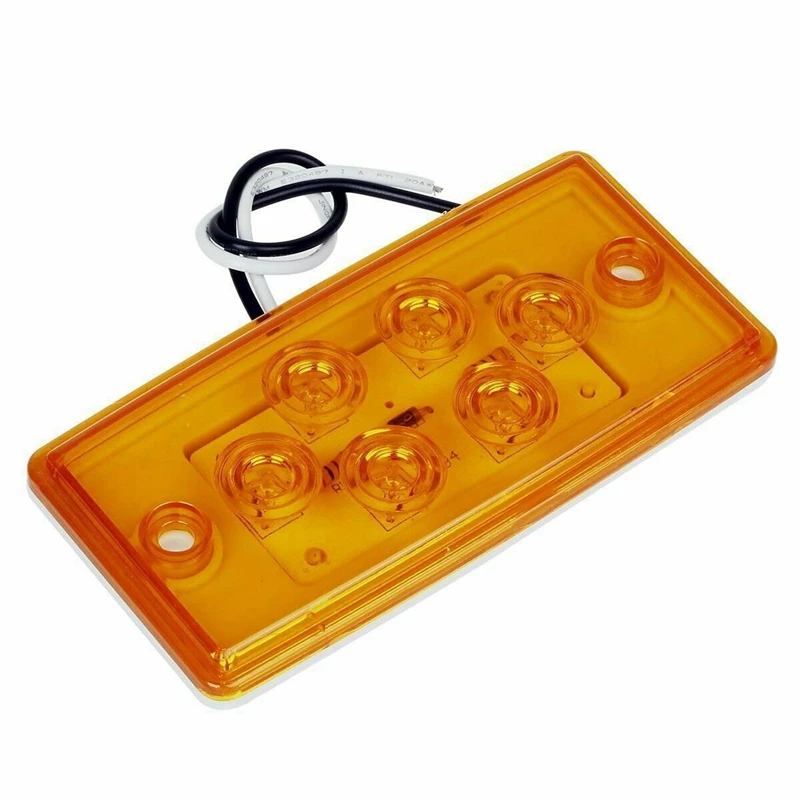 

10Pcs Truck Side Marker Light 6LED Side Light LED Roof Light Truck Turn Signal Trailer LED Side Light