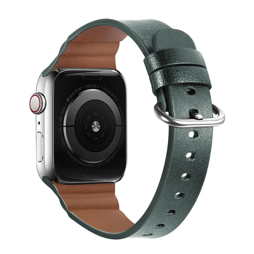 Leather strap for Apple watch 6 5 4 SE 3 44mm 42mm 40mm 38mm premium replacement bracelet strap for iwatch 8 7 45mm 41mm correa