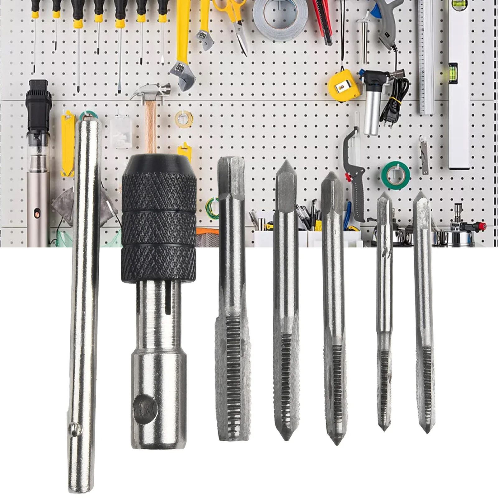 

T-Handle Wrench Drill Set Reversible Single Tap Holder Tapping Threading Tool M3-M8 Screwdriver Straight Groove Tap Set