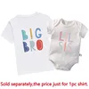 New Big Bro Lil Sis Sibling Clothes Cotton Family Matching Brother Sister Outfits Black Kids Shirt Baby Rompers Birthday Gifts 5