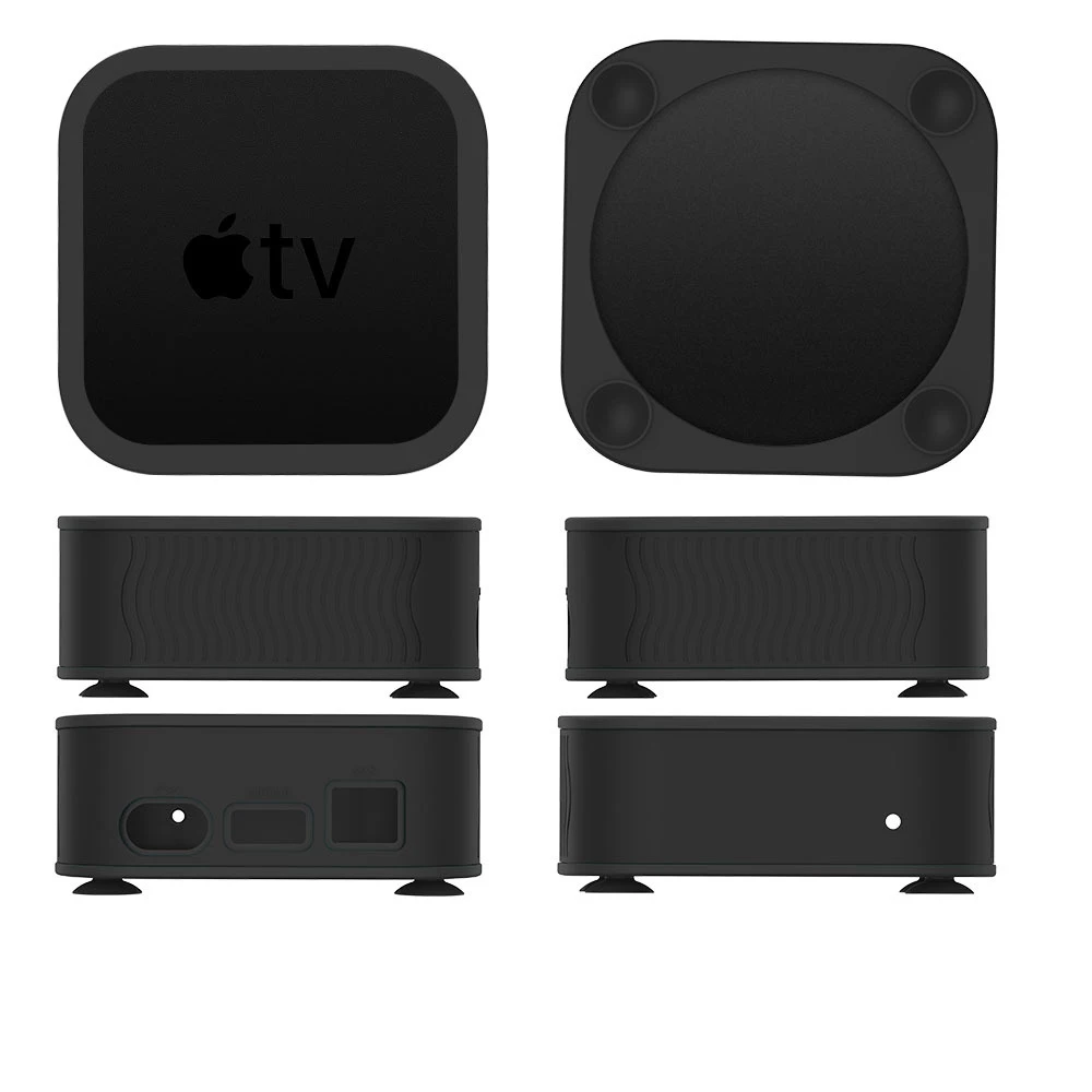 Protective Case For A pple TV 4K 6th Gen Anti-Slip Shock Proof Silicone Sleeve Set-top Box TV Box Waterproof Cover Elegantly
