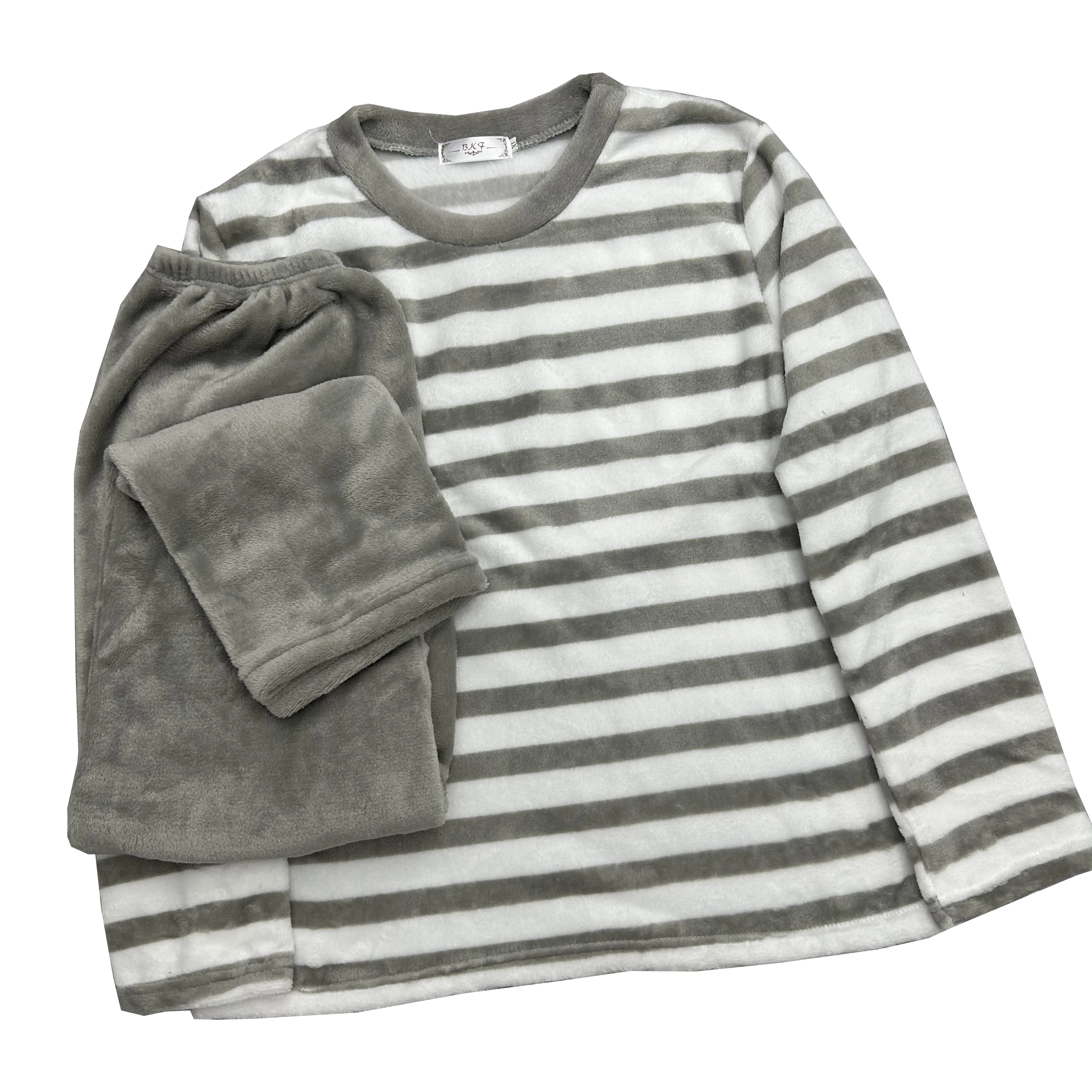 Pajama Sets For Men Autumn Winter Gray Striped