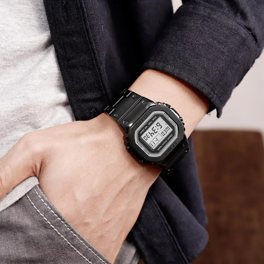 SKMEI 3Bar Waterpoof Alarm Clock Alloy Case Digital Men Watches reloj hombre Fashion Sport Watch Men Digital Watches 1456 5