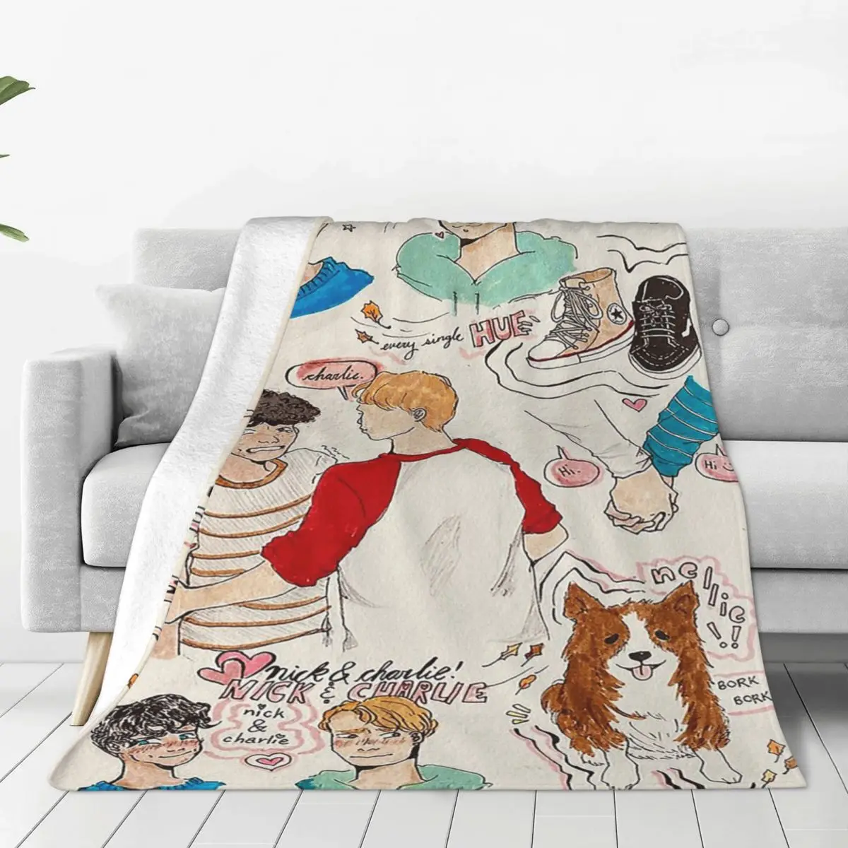 

Heartstopper Nick Charlie Blankets Fleece Decoration Lgbt Yaoi Boy Lov Portable Soft Throw Blanket for Sofa Office Bedspread