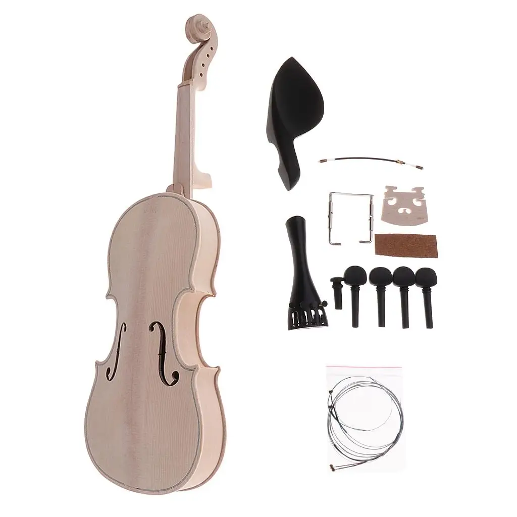 Acoustic Violin Exquisite Spruce Wood Handcrafted Violin DIY Kits-4/4 Full Size