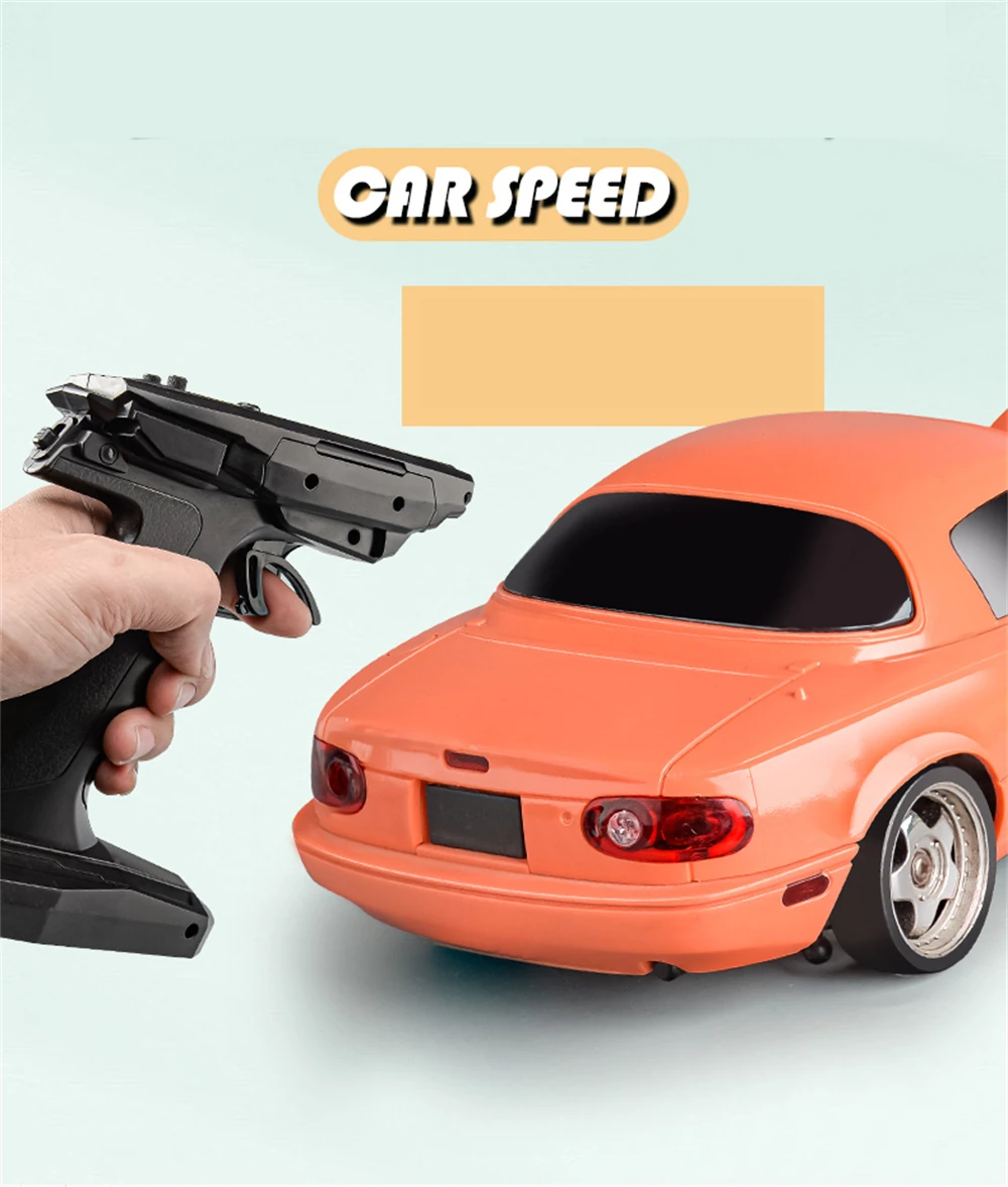 LDRC 1804 RTR 1/18 2.4G RWD RC Car Drift for Mazda MX-5 Gyro LED Light On-Road Full Proportional Alloy Body Shell Racing Vehicles Models Toys