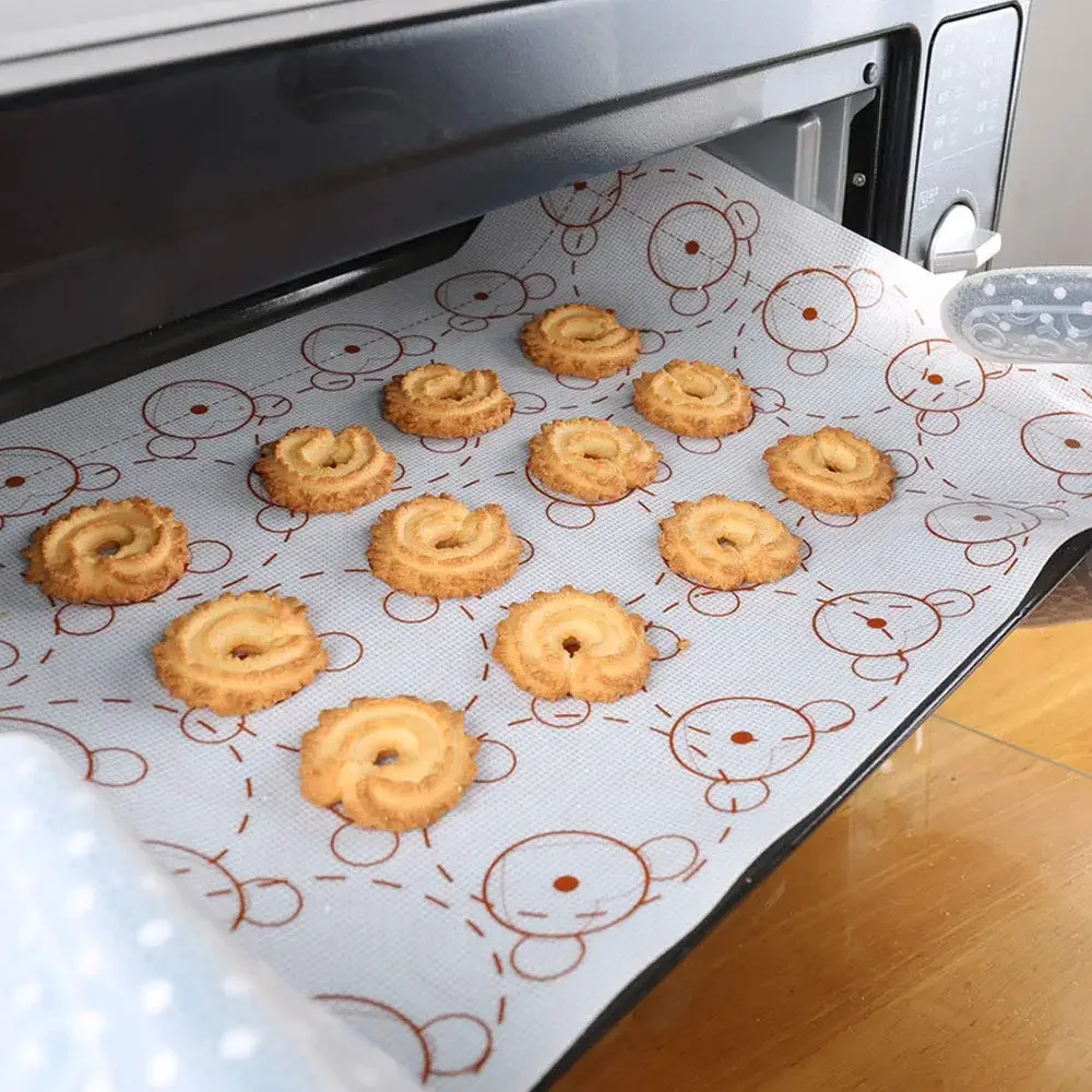 Double Sided Silicone Baking Mats Non-Stick Macaron Mat Cookie Pad Rolling Dough Mats Cake Fondant Bakeware Pastry Baking Sheet