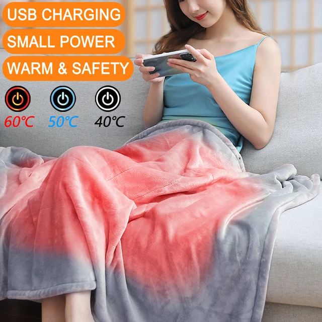 Winter Electric Blanket Usb Heated Warm Shawl Plush Throw Blanket Heated  Cape Heating Lap Blanket Coral Flannel Heated Blanket - AliExpress