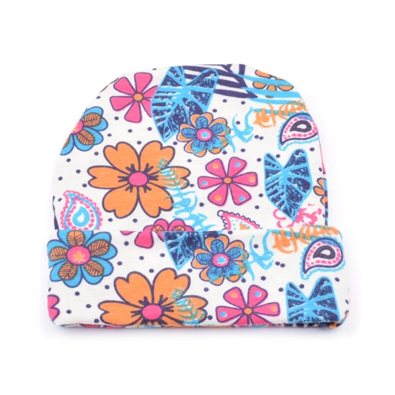 

L5YF Baby Infants Printing Beanie Hat Toddler Knitted Cotton Cap for Children Newborn Bonnet Shower Gifts