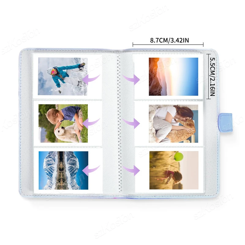 Photo Album Film Camera 108 Pockets 3 inch Photo Paper PU Leather Storage Case Stamp Collection Book for Fujifilm Instax Mini 12