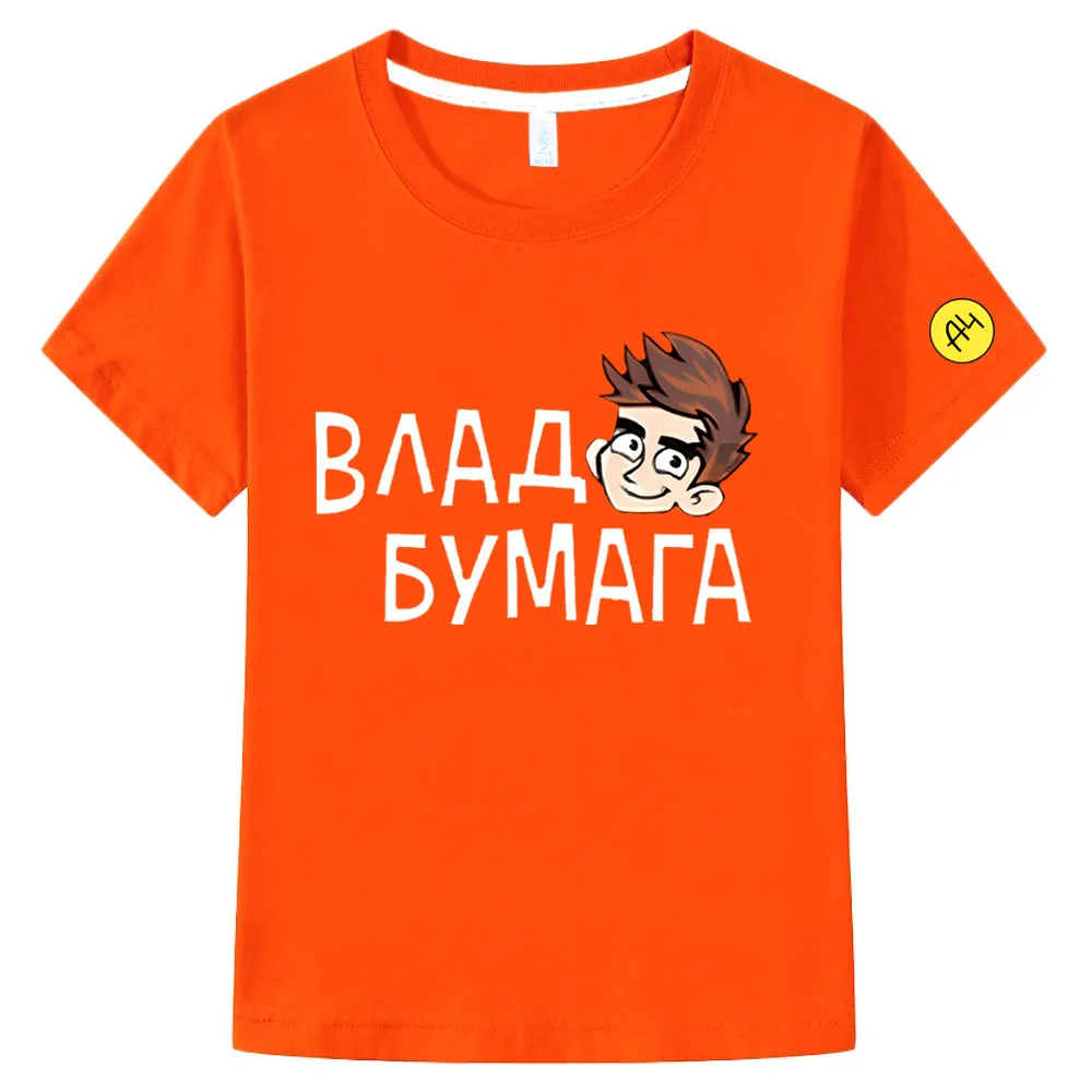 

Cartoon A4 Merch Boys Girl Short Sleeve T Shirts Влад Бумага А4 Cotton Vlad Children T-Shirt Tops Summer kids clothes one piece