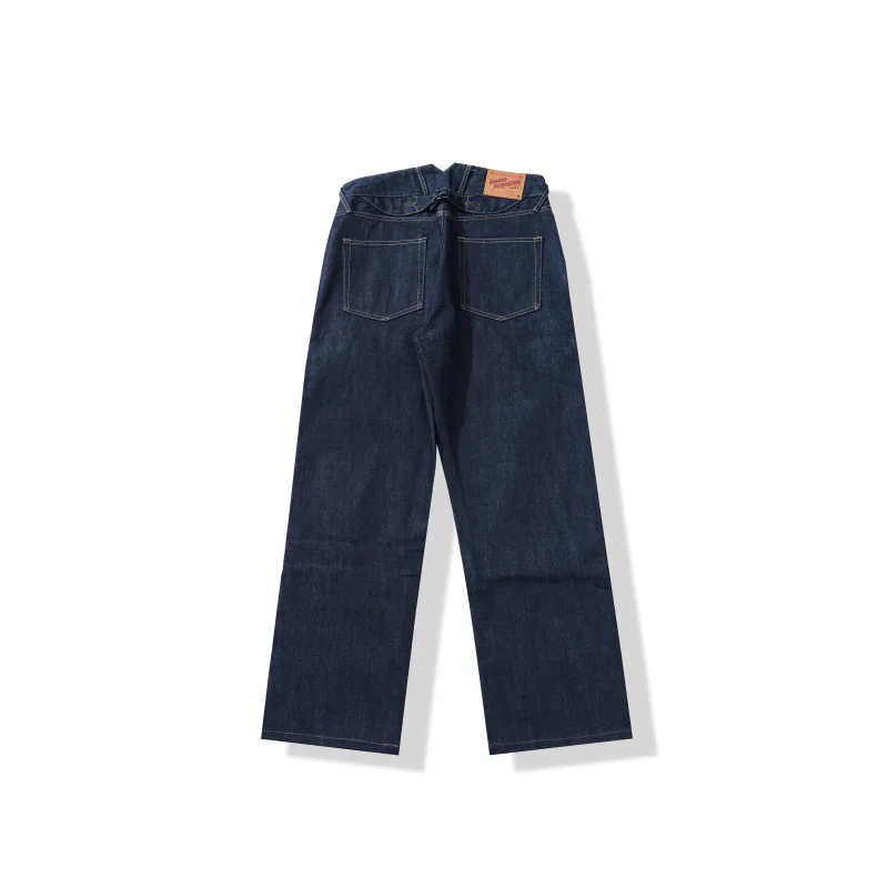 OKONKWO14.75oz 헤비급 두꺼운 오리지널 컬러 레드 이어 스트레이트 레그 청바지 데님 가짜 어깨 바지 야외 스케이트 보드 스포츠
