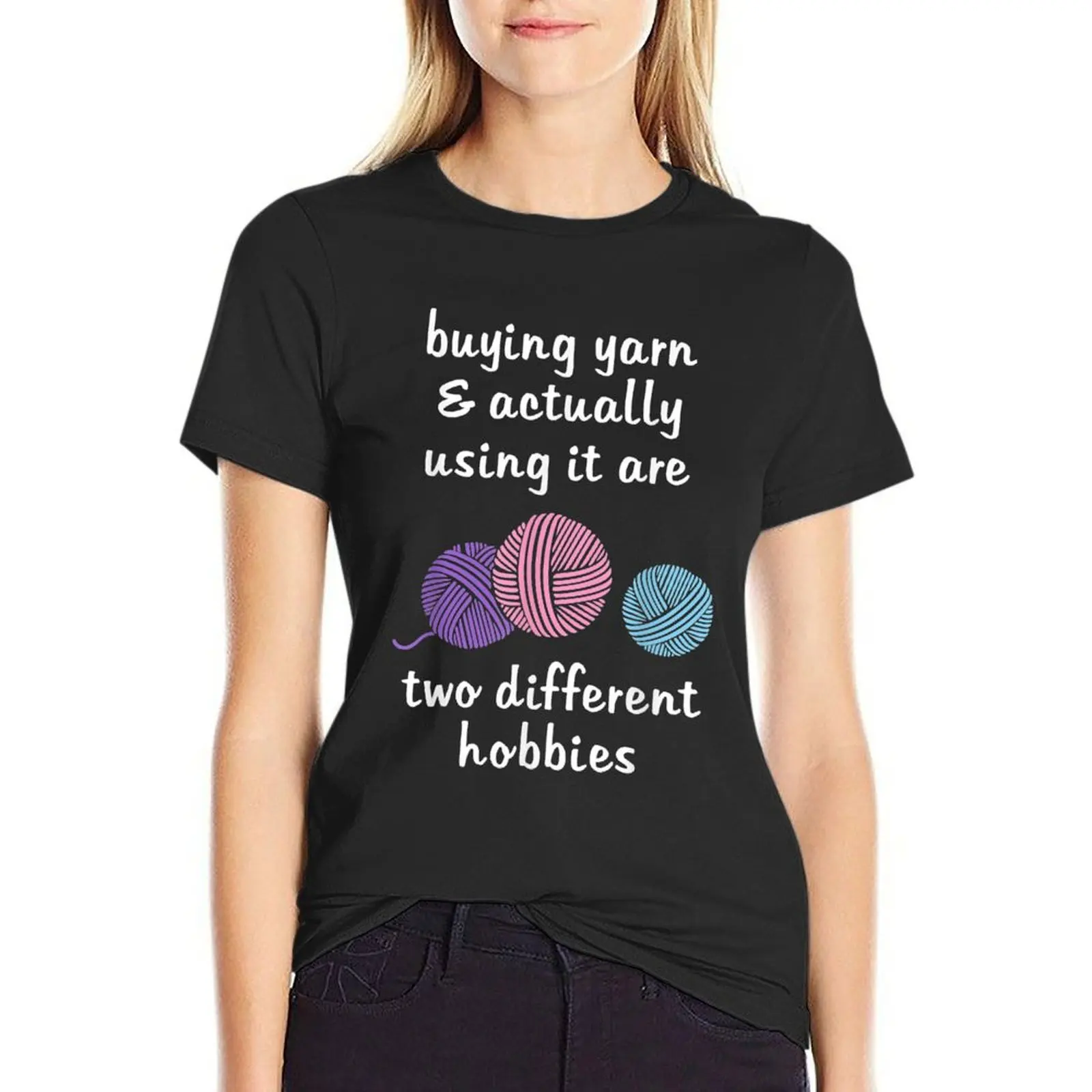 

Funny Crochet & Knitting Shirt for Women Different Hobbies T-Shirt anime clothes aesthetic clothes tops woman t shirt