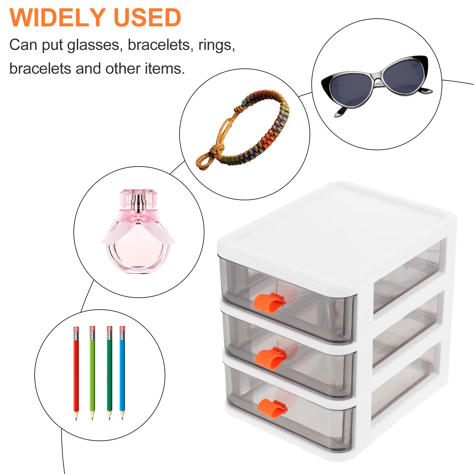 

Stationery Storage Box Office Desk Drawer Small Organizer Tpe Transparent Desktop