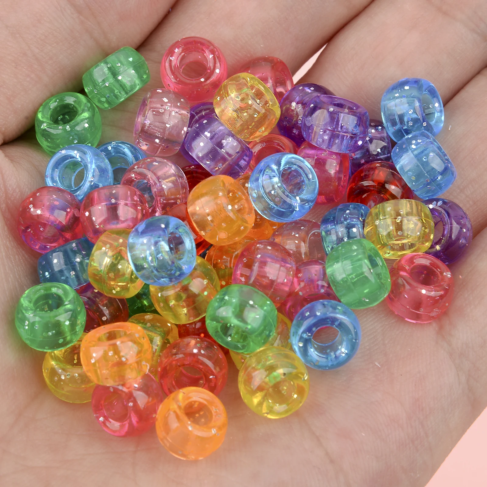 50-200Pcs 6x9mm Big Hole African Hair Beads Candy Acrylic Beads Loose Beads  For Jewelry Making Bracelet Necklace Diy Accessories - AliExpress