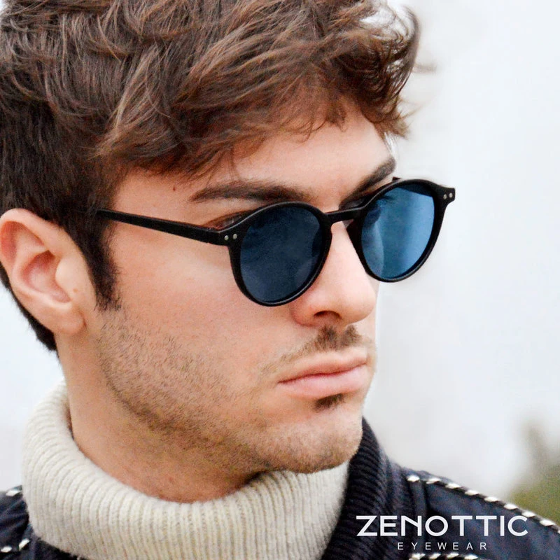 ZENOTTIC de sol polarizadas Retro para hombre y mujer, anteojos de sol con montura redonda pequeña Vintage, lentes Polaroid, UV400, 2022|De los hombres gafas de - AliExpress