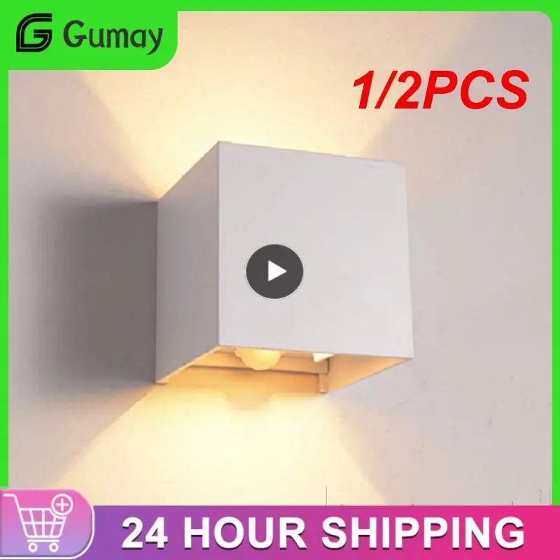 

1/2PCS Wall Light With Human Body Motion Sensing IP65 Waterproof Outdoor&Indoor Wall Lamp Garden Light Fixture Aluminum