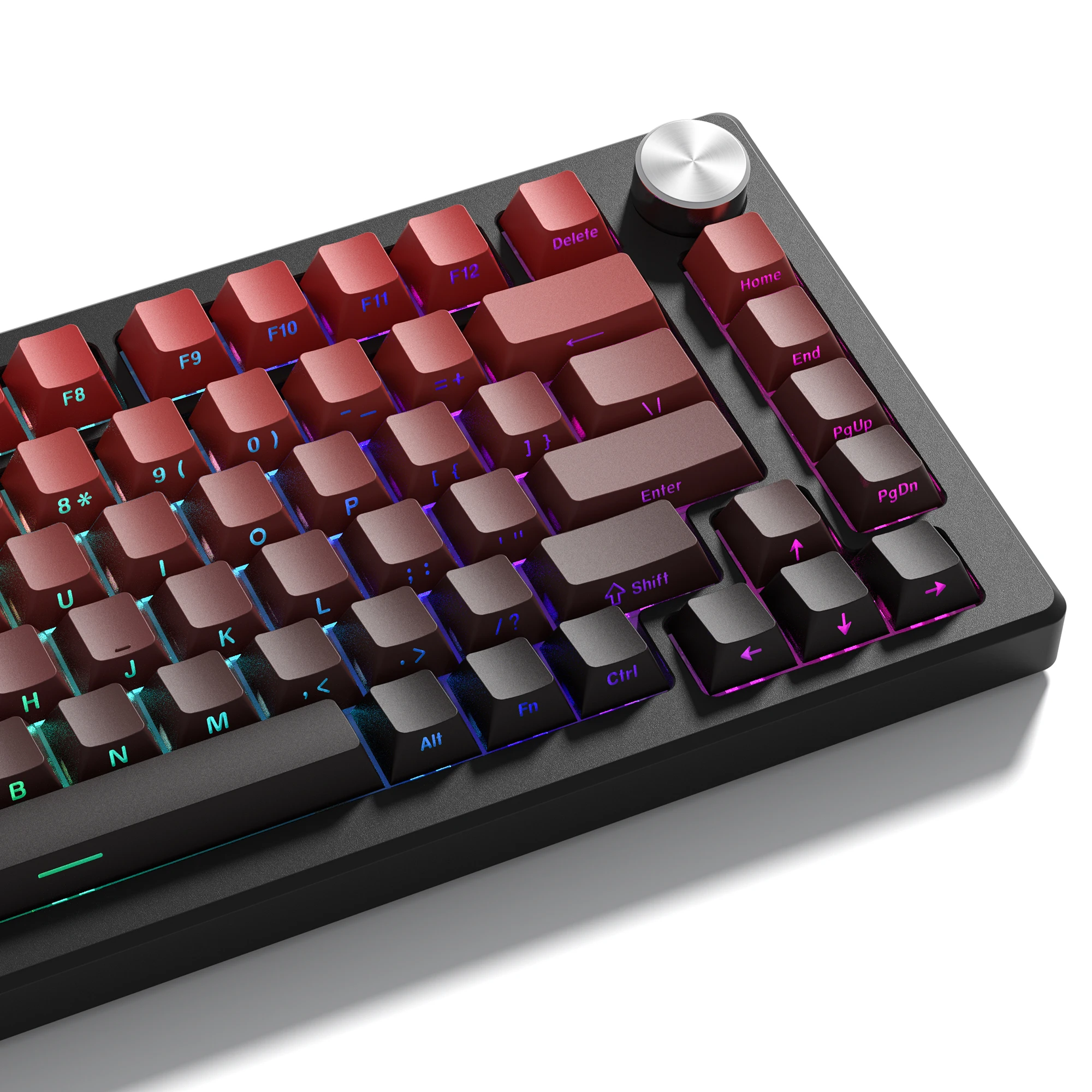 Side Imprimir Gradiente Vermelho Cereja Perfil Pbt Keycaps Tiro Duplo Brilho Através de Backlit Tecla Caps para Teclado Mecânico mx 136 Teclas
