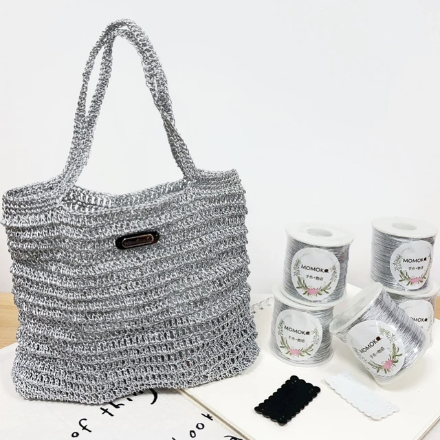 Flashing silver thread 1mm crochet thread fever style bag thread Silver  handmade bag thread Special thread DIY crochet knitting - AliExpress