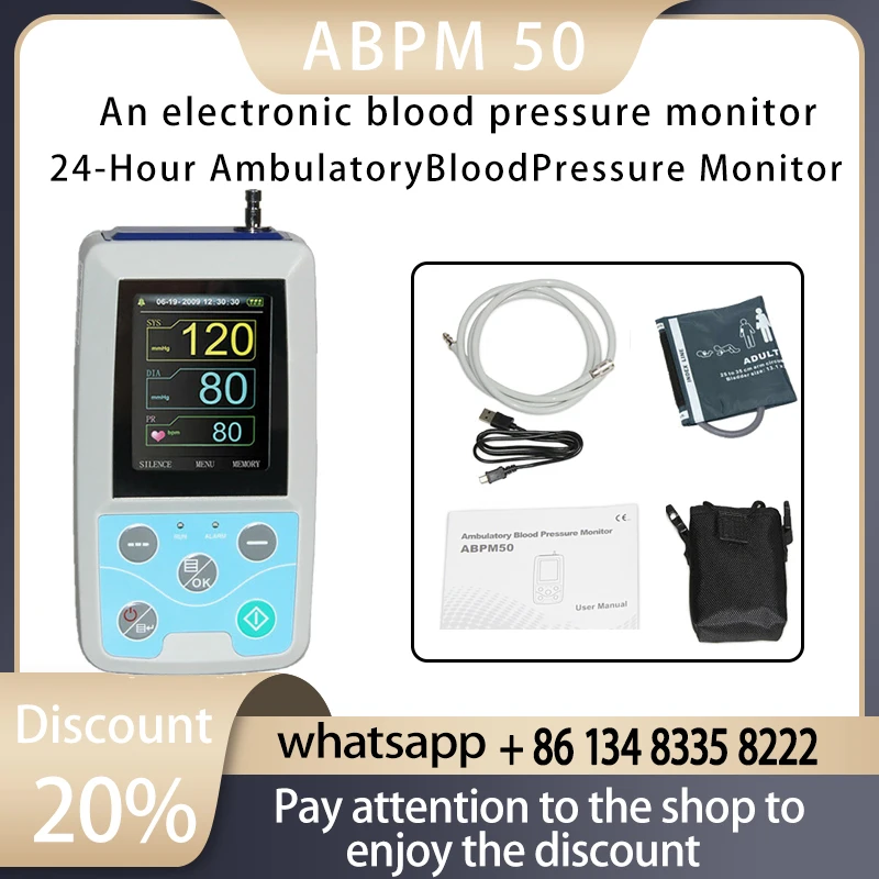 Contec abpm50 24-hour ambulatory blood pressure monitor electronic sphygmomanometer includes cuff and optional cuff