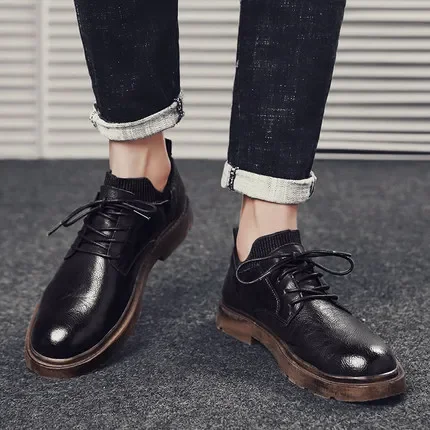 Casual leather shoes men's British business dress men's shoes new fashion leather spring breathable in summer