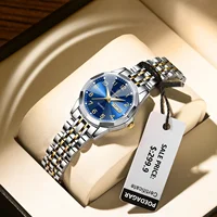 POEDAGAR Fashion Ladies Watch Waterproof Luminous Date Week Watch for Woman High Quality Stainless Steel Women's Quartz Watches - Image 2