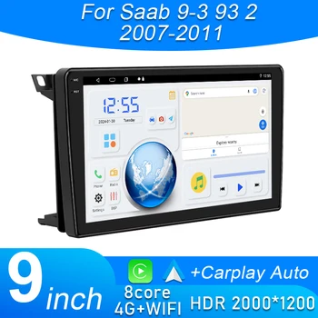 Android Auto Radio del coche para Saab 9-3 93 2007 2008 2009 2010 2011 9 pulgadas inalámbrico Carplay navegación GPS 2DIN DSP reproductor Multimedia 1