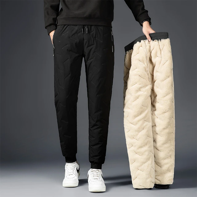 Men's Winter Lambswool Casual Pants Thick Fleece Thermal Trousers Keep Warm  Water Proof Sweatpants High Quality Fashion Trousers - AliExpress