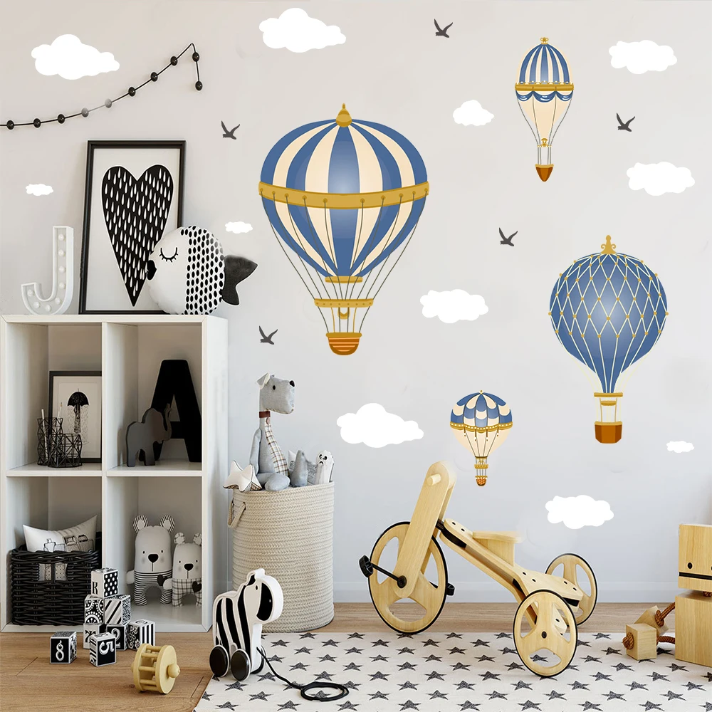 Baby Room Stickers Wall Decor Hot Air Balloon Wall Decals - Animal ...